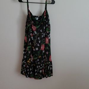Black sun dress with multi-colored flowers xxl